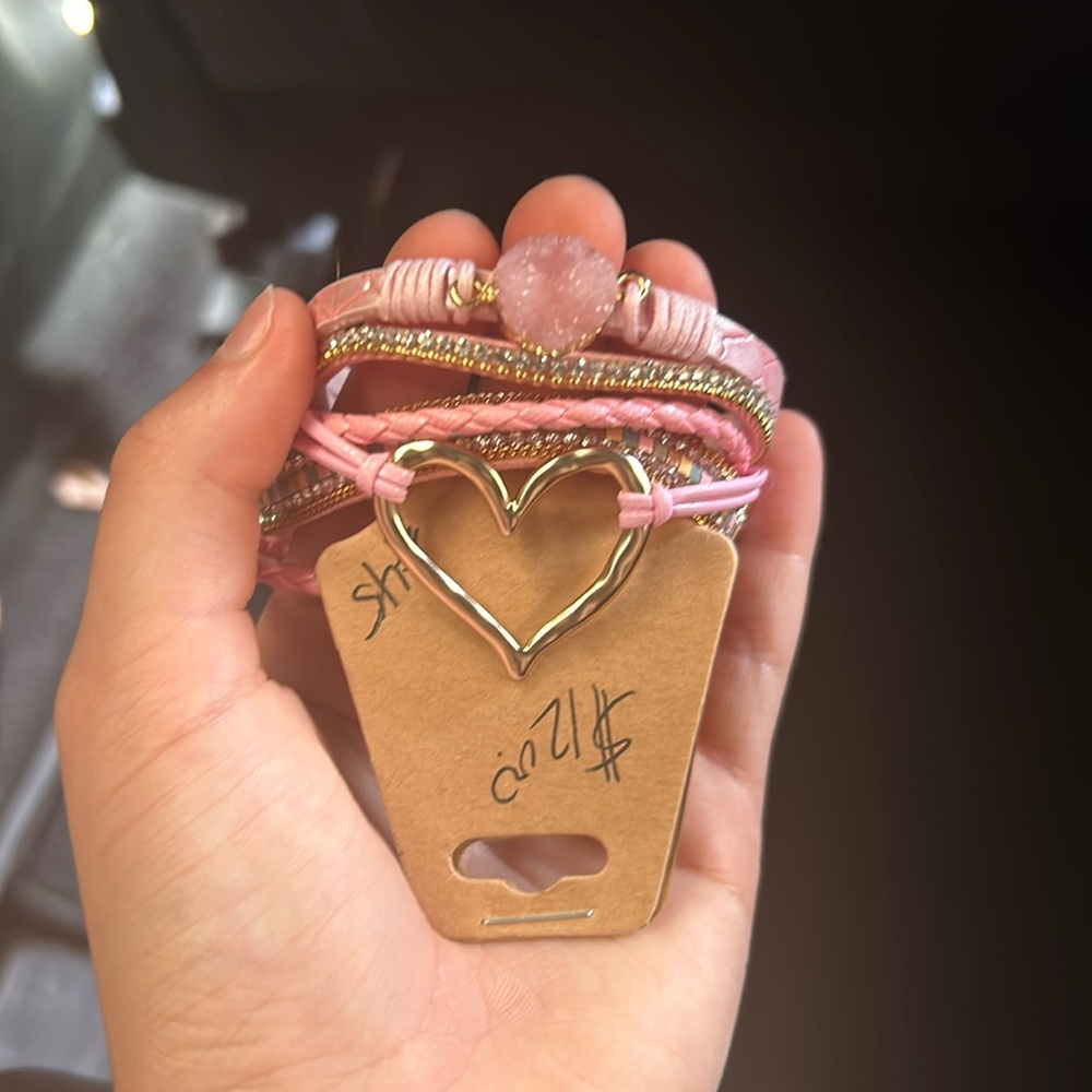 Pink heart bracelet